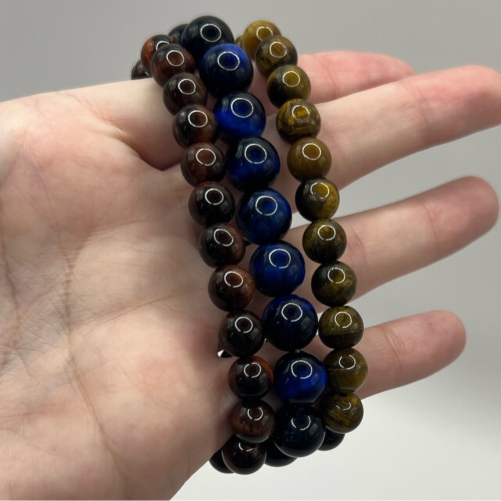 NWOT Tiger’s Eye Crystal Bracelet Set of Three